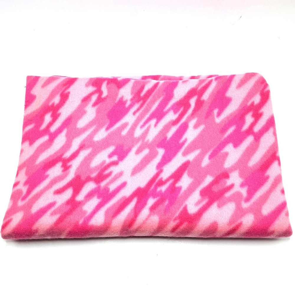 Vintage‎ Joann Fabric Material 20" Pink Camouflage Fleece Soft 90s Remnant